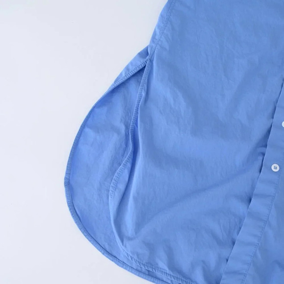 Zara Blue Full Length Button Up Dress w/ Belt Midi Dress Size XS - Picture 7 of 13